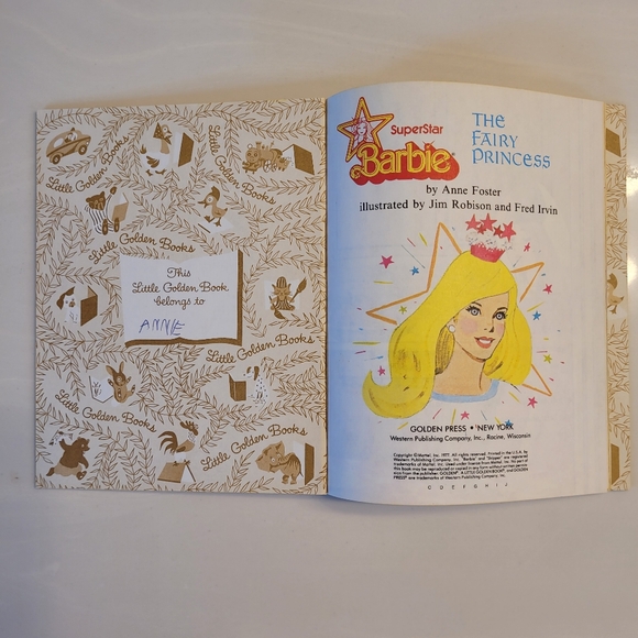 BARBIE LITTLE GOLDEN BOOK SuperStar Barbie The Fairy Princess 1977 - Picture 8 of 13